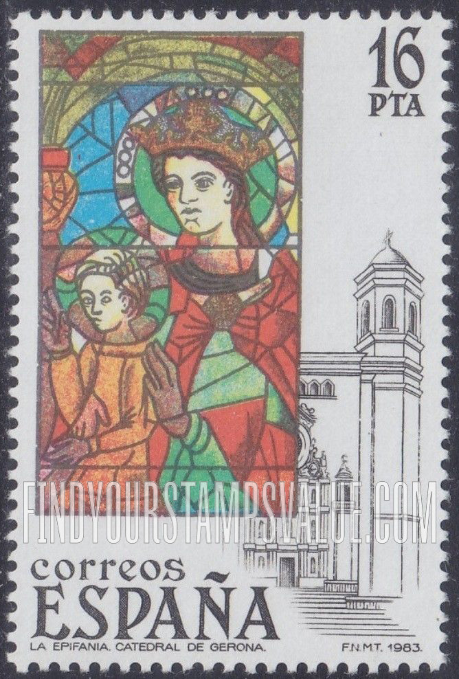 FindYourStampsValue: Stained-glass Windows: Epiphany, Gerona Cathedral