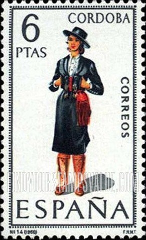 FindYourStampsValue: Regional Costumes Issue: Woman from Cordoba