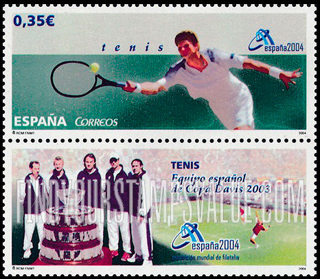 FindYourStampsValue: España 2004 International Philatelic Exhibition. Sports: Tennis