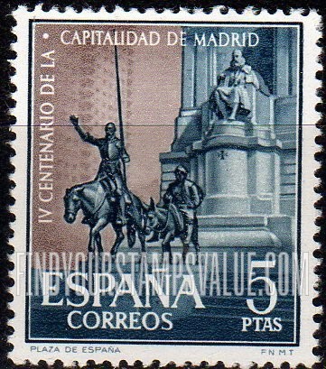 FindYourStampsValue: Cervantes memorial, Plaza de Espagna