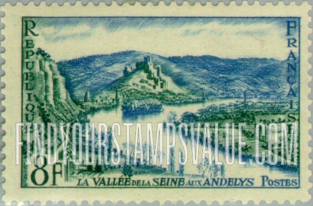 FindYourStampsValue: View of Seine valley, Les Andelys