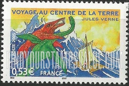 FindYourStampsValue: Stories by Jules Verne (1828-1905): Journey to the Center of the Earth (Voyage au Centre de la Terre), horizontal