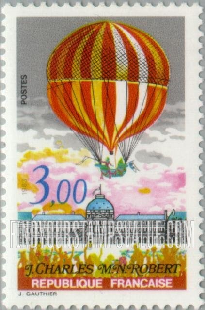 FindYourStampsValue: Manned Flight Bicentenary: Hydrogen balloon