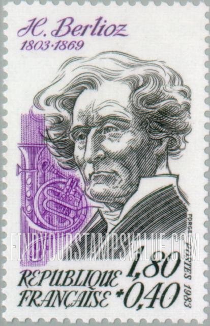 FindYourStampsValue: SEMI-POSTAL - Hector Berlioz (1803-69), composer