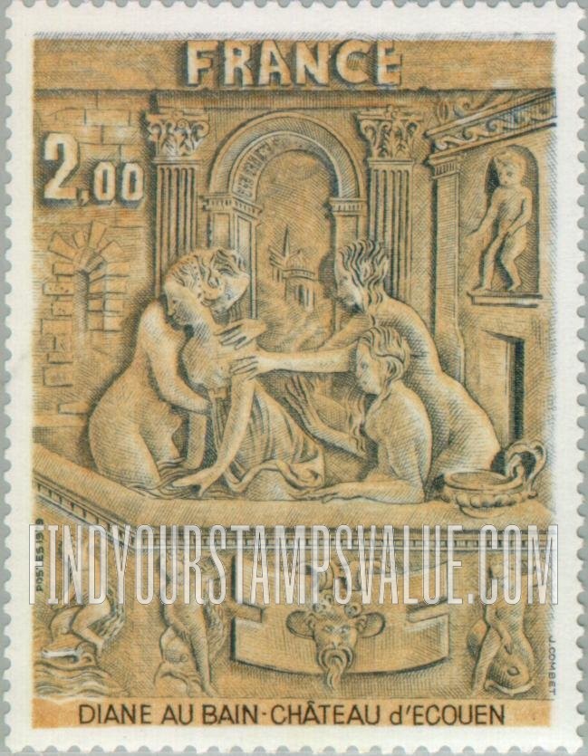 FindYourStampsValue: Diana Taking a Bath, d’Ecouen Castle