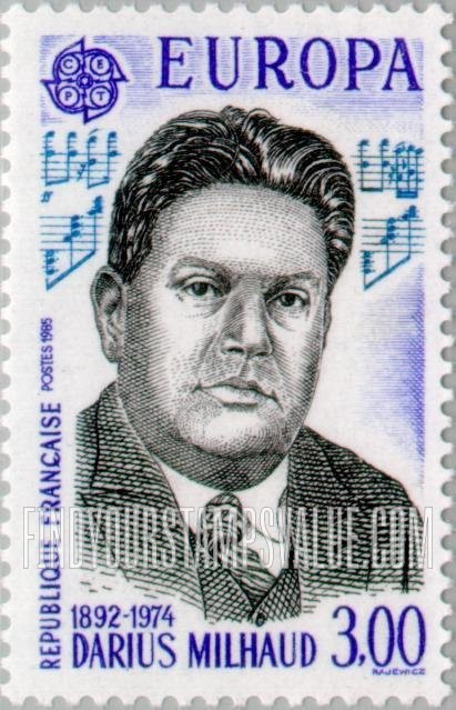 FindYourStampsValue: Europa: Darius Milhaud (1892-1974), composer