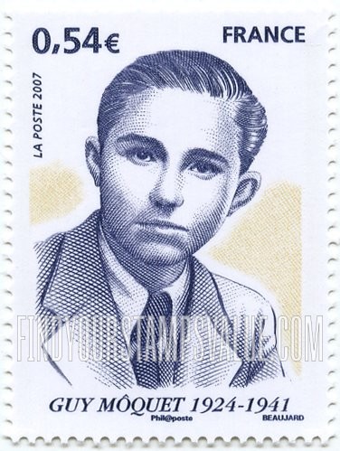 FindYourStampsValue: Guy Moquet (1924-41), World War II Resistance Fighter