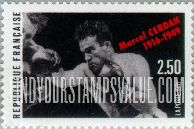 FindYourStampsValue: Marcel Cerdan (1916-1949), Middleweight Boxing Champion