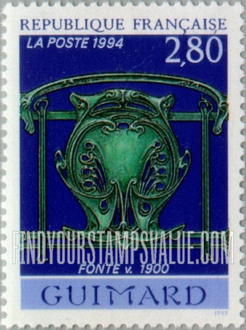 FindYourStampsValue: Cast Iron, c. 1900: Hector Guimard (1867-1942)