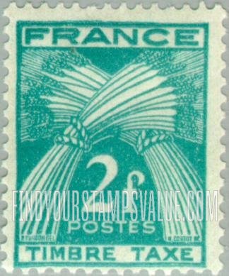 FindYourStampsValue: POSTAGE DUE - Sheaves of Wheat: Type of 1943