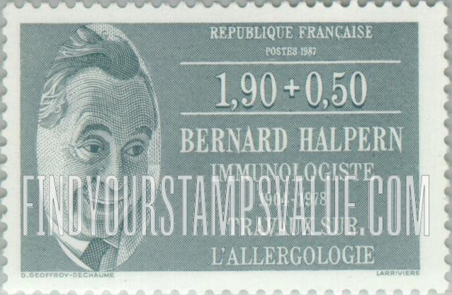 FindYourStampsValue: SEMI-POSTAL - Physicians and Biologists: Bernard Halpern (1904-1978)