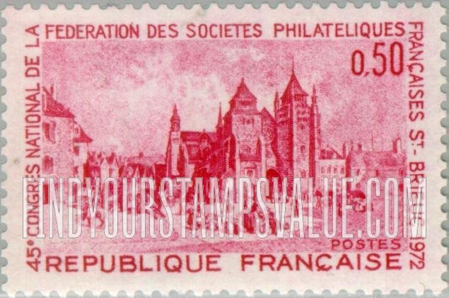 FindYourStampsValue: Cathedral, Saint-Brieuc