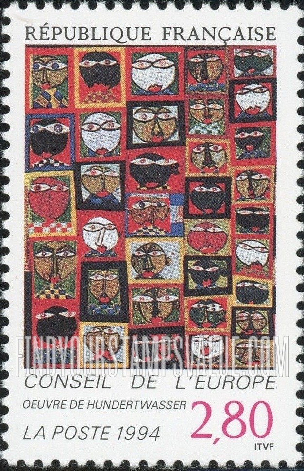 FindYourStampsValue: OFFICIAL - 36 Heads, by Hundertwasser