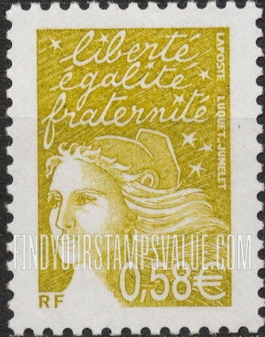FindYourStampsValue: Marianne With Euro Denominations Type of 2002