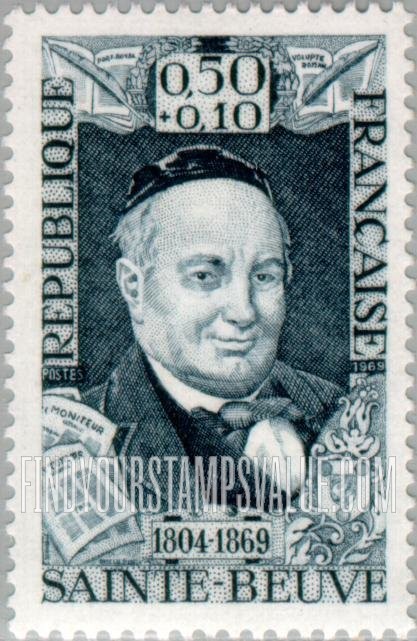 FindYourStampsValue: SEMI-POSTAL - Charles Augustin Sainte-Beuve (1804-1869), writer