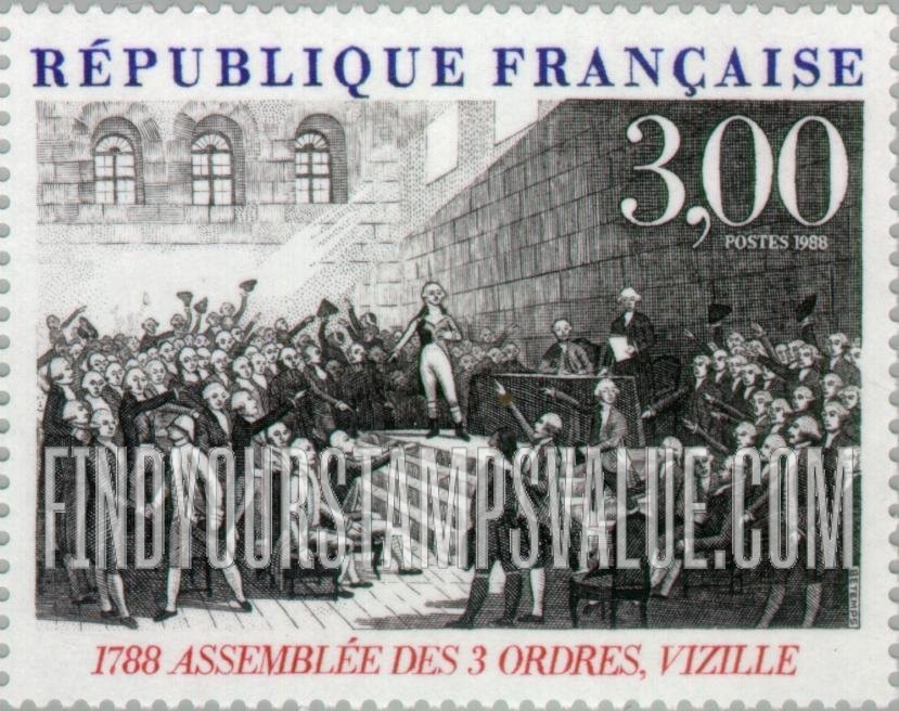 FindYourStampsValue: French Revolution, Bicentennial: Assembly of the Three Estates, Vizille