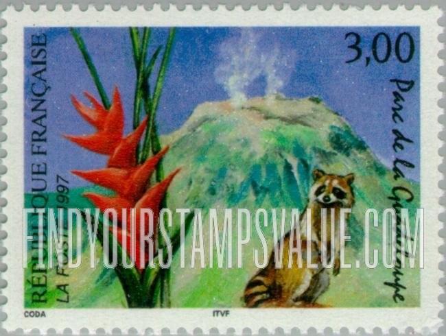 FindYourStampsValue: National Parks Type of 1996: Guadeloupe Park
