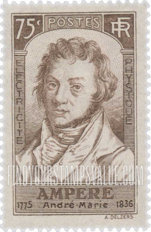 FindYourStampsValue: André Marie Ampère (1775-1836), Scientist, by Louis Boilly