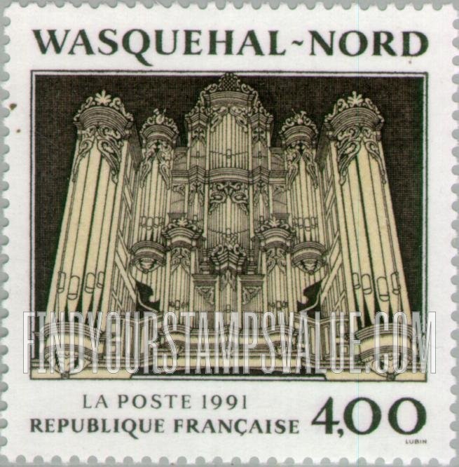 FindYourStampsValue: Tourism Series: Pipe Organ, Wasquehal