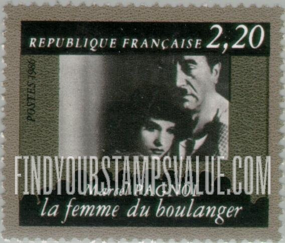 FindYourStampsValue: National Film Industry, 50th Anniversary: Marcel Pagnol, The Baker’s Woman