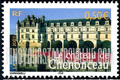FindYourStampsValue: Aspects of Life in French Regions Type of 2003: Chateau de Chenonceau