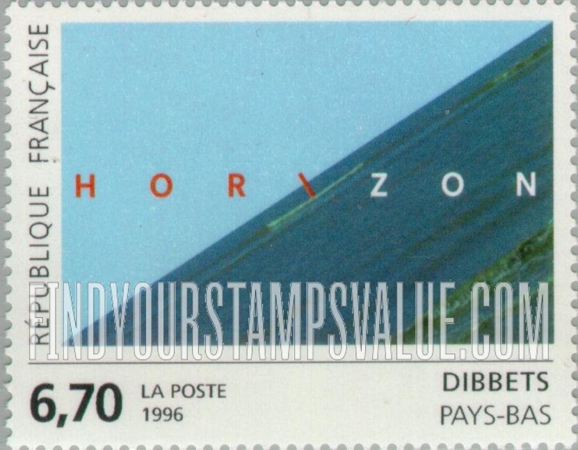 FindYourStampsValue: Art Series: The Netherlands (Horizon), abstract photograph, by Jan Dibbets