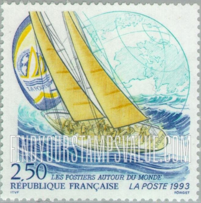 FindYourStampsValue: Yacht “La Poste,” Entrant in Whitbread Trans-Global Race