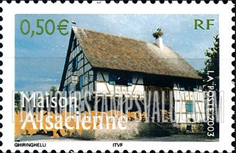 FindYourStampsValue: Aspects of Life in French Regions Type of 2003: House, Alsace
