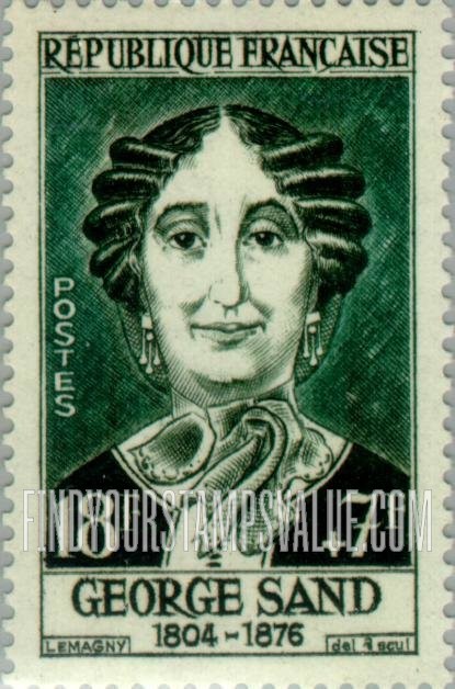 FindYourStampsValue: SEMI-POSTAL - Portrait Type of 1954: George Sand