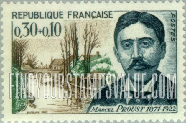 FindYourStampsValue: SEMI-POSTAL - Marcel Proust and St. Hilaire Bridge, Illiers
