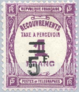 FindYourStampsValue: POSTAGE DUE - Recouvrements: Surcharged in Black