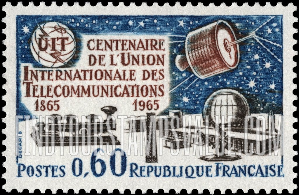 FindYourStampsValue: Telegraph Key, Syncom Satellite and Pleumeur-Bodou Station