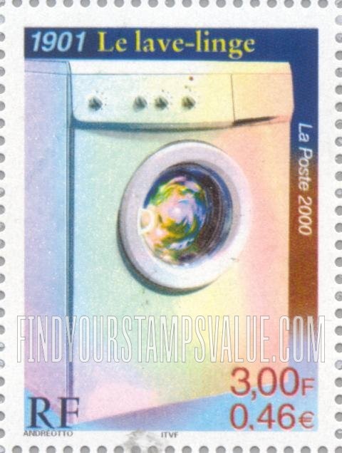 FindYourStampsValue: 20th Century Type: Invention of washing machine, 1901, vertical