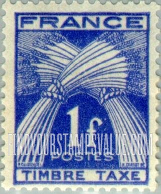 FindYourStampsValue: POSTAGE DUE - Sheaves of Wheat: Type of 1943