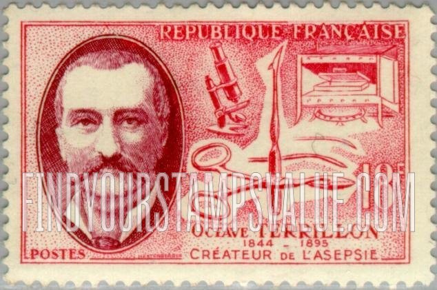 FindYourStampsValue: Octave Terrillon, autoclave, microscope and surgical instruments