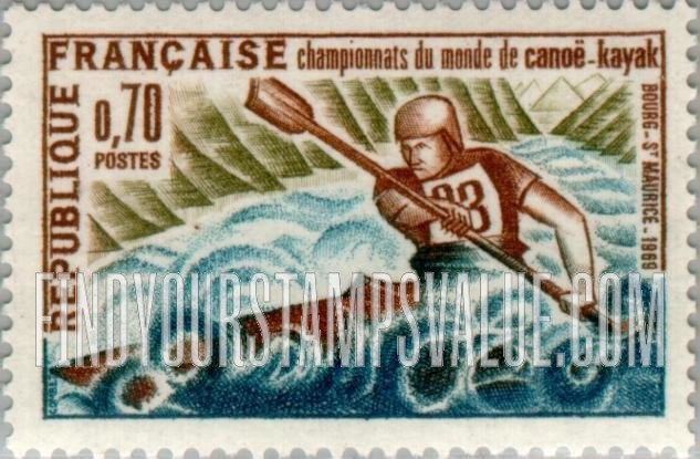 FindYourStampsValue: Kayak on Isère River