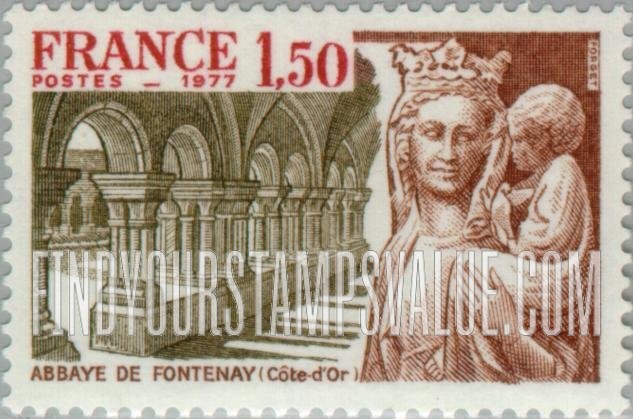 FindYourStampsValue: Tourist Issue: Fontenay Abbey