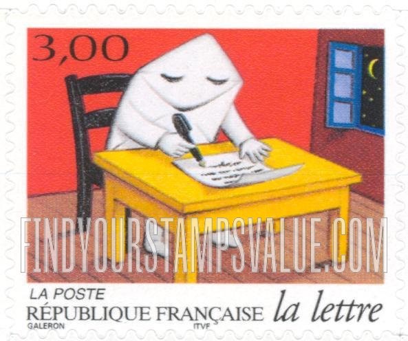 FindYourStampsValue: Cartoon Journey of a Letter: Writing letter