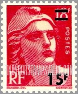 FindYourStampsValue: Marianne: Surcharged with New Value and Bars in Black