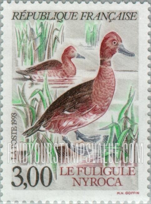 FindYourStampsValue: Water Birds: Fuligule nyroca