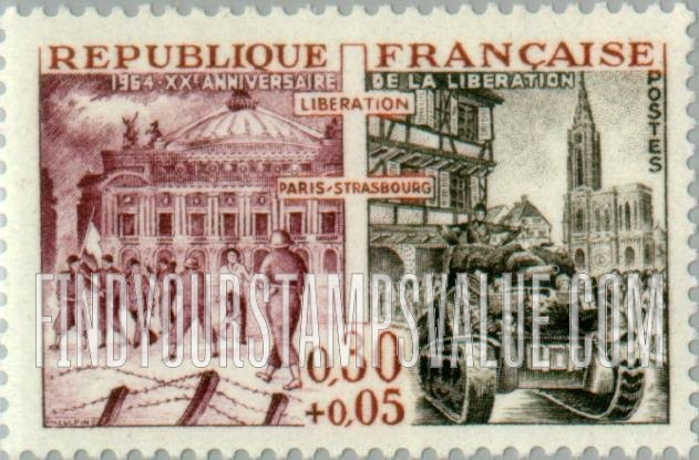 FindYourStampsValue: SEMI-POSTAL - Street Fighting in Paris and Strasbourg
