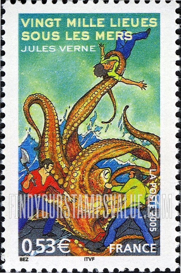 FindYourStampsValue: Stories by Jules Verne (1828-1905): 20,000 Leagues Under the Sea (Vingt Mille Lieues Sous les Mers)