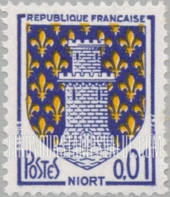 FindYourStampsValue: Ams of Niort: Arms Type of 1958-59