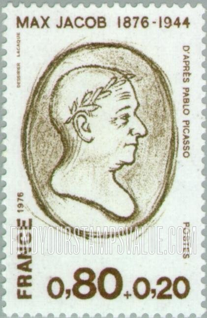 FindYourStampsValue: SEMI-POSTAL - Max Jacob (1876-1944), Dadaist writer, by Picasso