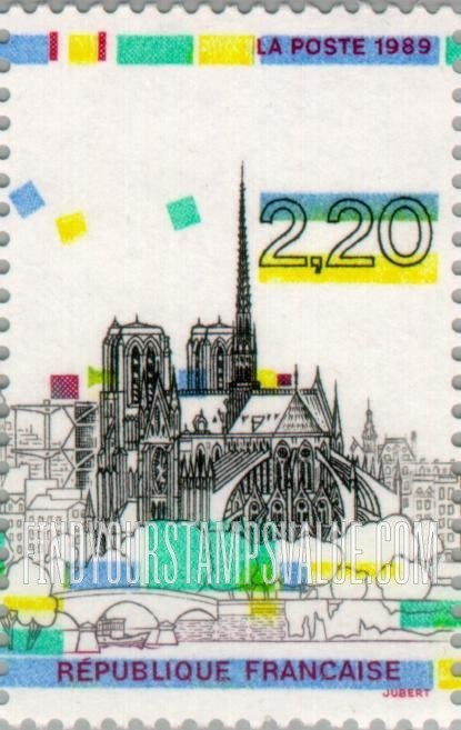 FindYourStampsValue: Historic Sights, Paris: Notre Dame Cathedral