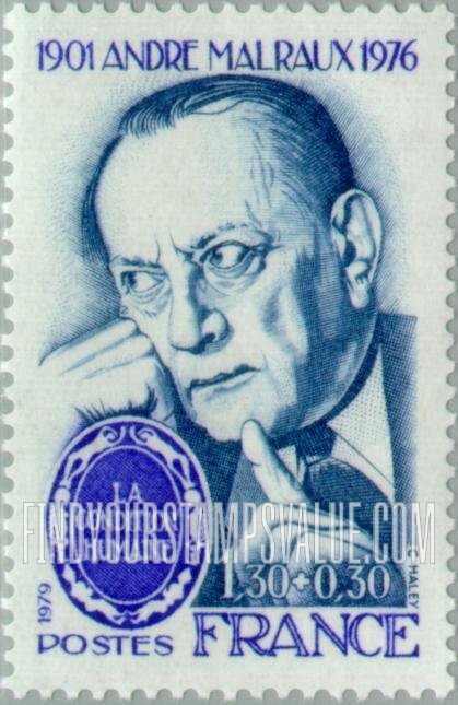 FindYourStampsValue: SEMI-POSTAL - André Malraux (1901-1976), novelist