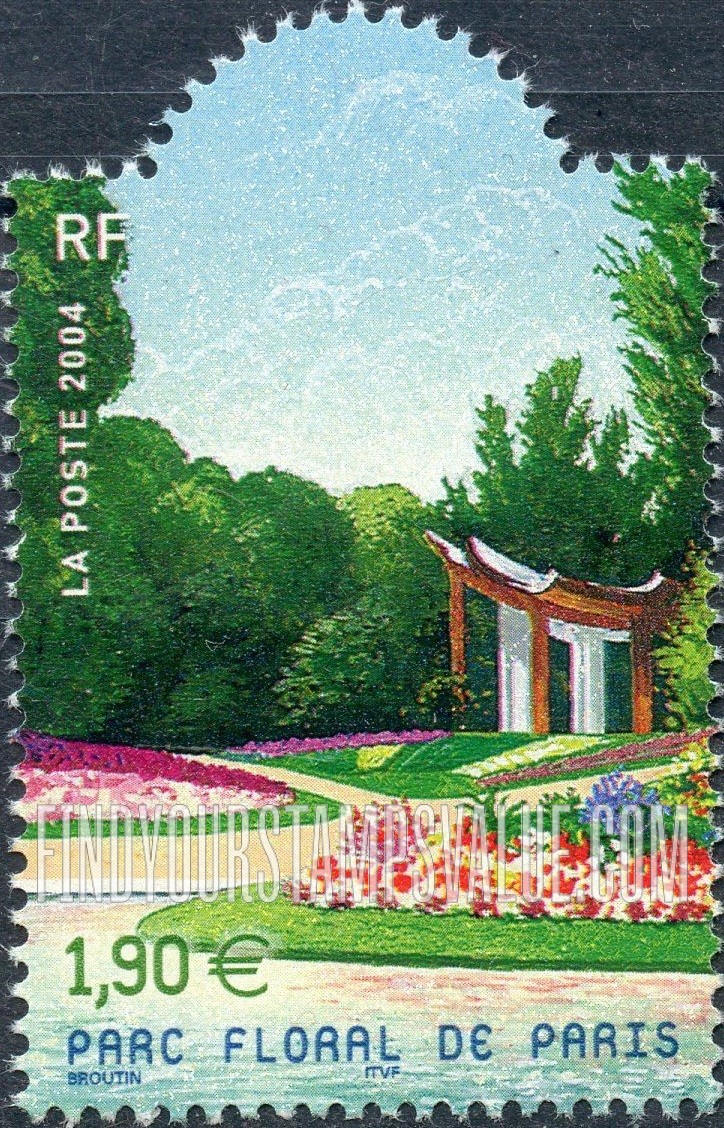 FindYourStampsValue: Gardens and Parks Type of 2003: Parc Floral de Paris