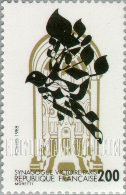 FindYourStampsValue: Great Synagogue, Rue Victoire, Paris