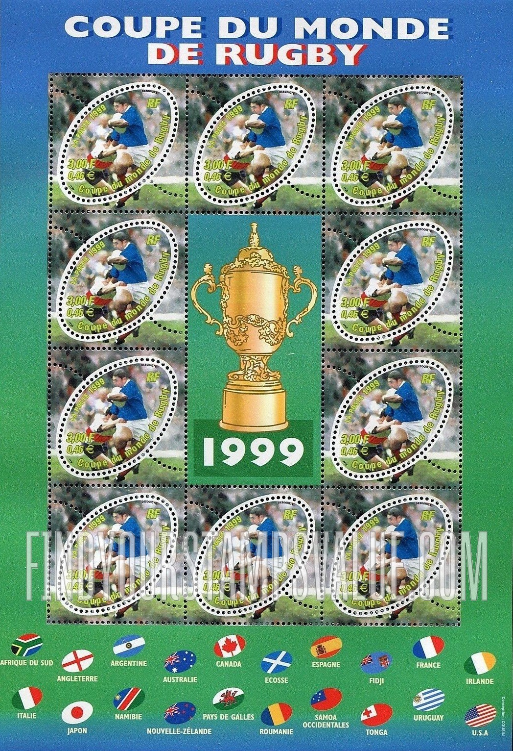 FindYourStampsValue: 1999 Rugby World Cup, Cardiff, Wales