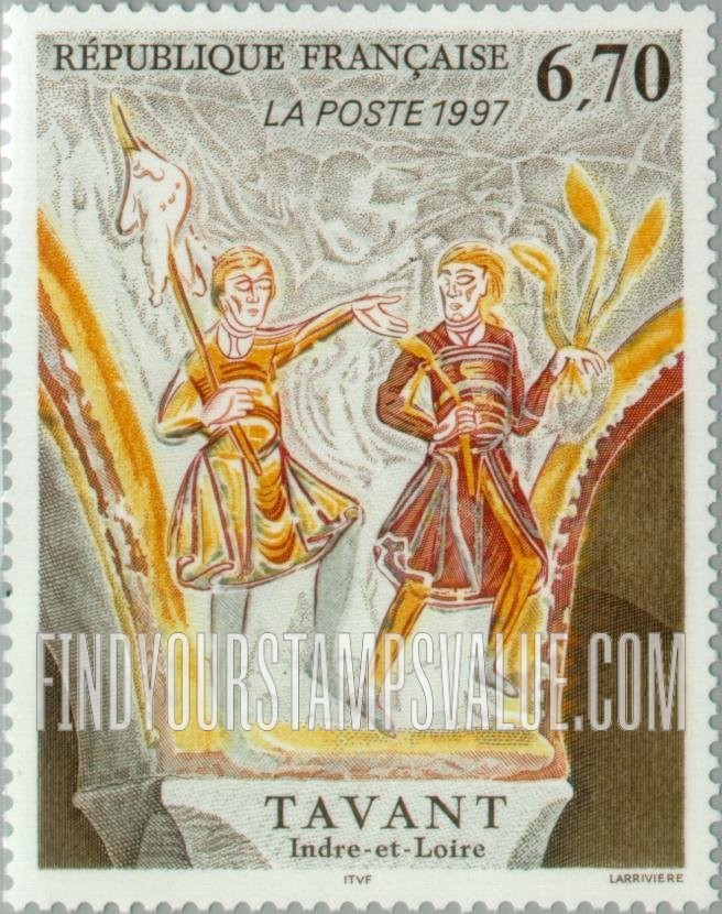 FindYourStampsValue: Art Series: Church Fresco, Tavant